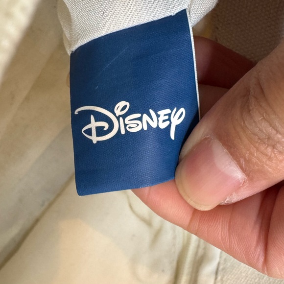 Disney Canvas Tote Bag One Size‎ Cream Off‑White Mickey Icon Zip Interior - Picture 8 of 10